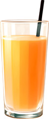 Orange Juice Isolated Hand Drawn Painting Illustration