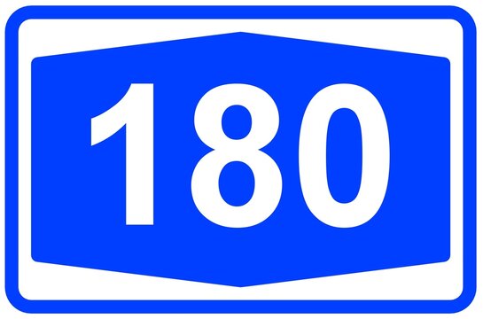 Illustration eines Autobahnschildes der Autobahn 180 in Deutschland	