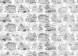 The seamless background with cottages. 
