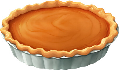 Pumpkin Pie Isolated Hand Drawn Painting Illustration © Reytr