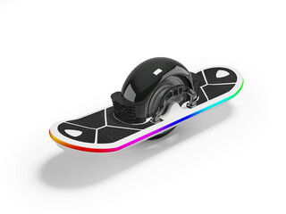 3d illustration of gyroscooter board on one wheel for on white background with shadow