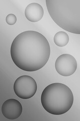 Illustration of Monochrome 3D Various Sized Spheres for Abstract Background