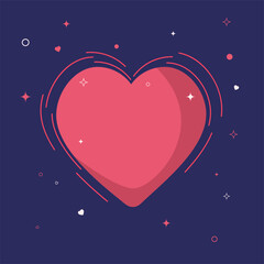 Pink heart. Wallpaper. The screensaver. A beating heart on a blue background.