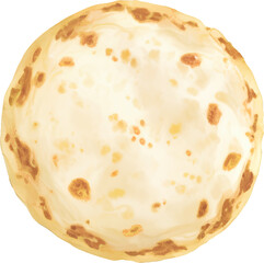 Plain Tortilla Wrap Isolated Hand Drawn Painting Illustration