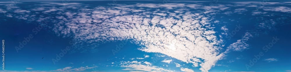 Wall mural blue summer sky panorama with light cirrus clouds. hdr seamless spherical equirectangular 360 panora