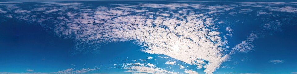 Blue summer sky panorama with light Cirrus clouds. Hdr seamless spherical equirectangular 360...
