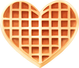 Heart Shaped Waffle Isolated Hand Drawn Painting Illustration