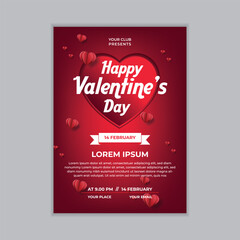 Valentines day party flyer design