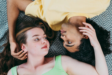 modern multiethnic unstereotyped couple lifestyle moments at home.