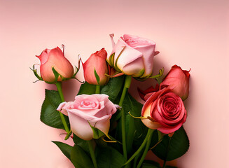 Roses with pink background