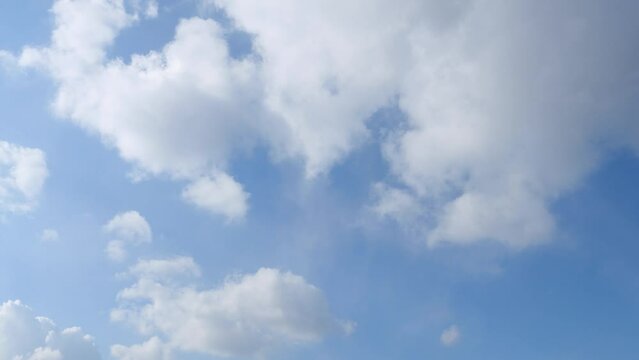Clear blue sky, time lapse of cloud movement