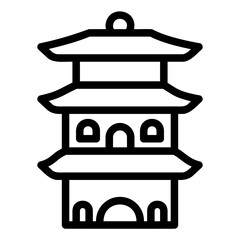 pagoda line icon