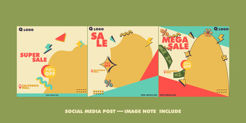 social media template design geometric shape