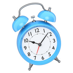 Fototapeta na wymiar Vintage alarm clock on white background. 3d render concept of wake up time