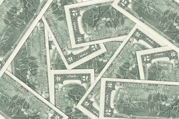 US currency. US dollars. Macro view of USA paper money. Close-up USA money. USA baknotes background