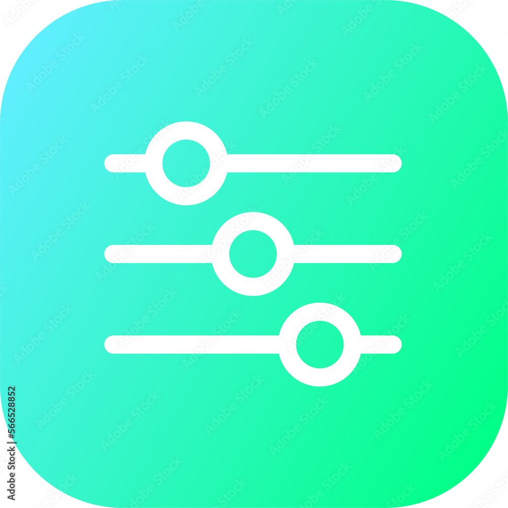 Poster setting icon in square gradient colors. panel signs illustration.