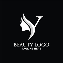 Letter Y Beauty Face Logo Design Template Inspiration, Vector Illustration.