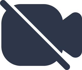 Video camera off icon in black  colors. Webcam signs illustration.