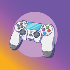 Joystick Game Console Vector Icon Illustration. Colorful Video Game Controller Icon Concept White Isolated. Flat Cartoon Style Suitable for Web Landing Page, Banner, Flyer, Sticker