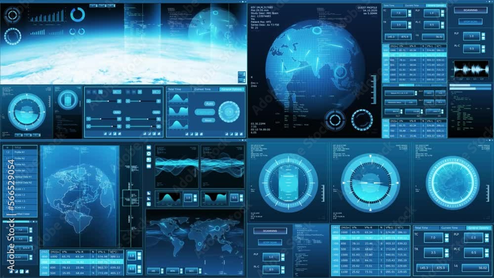 Poster futuristic spaceship control panel interface. spacecraft digital dashboard background with indicator