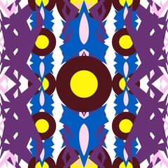 Coloring in blue, brown, pink and yellow, design, fabric patterns, is used as background image.
