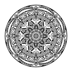 Black line drawings, Circle stripes for coloring.