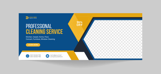 Cleaning Service facebook cover template - obrazy, fototapety, plakaty