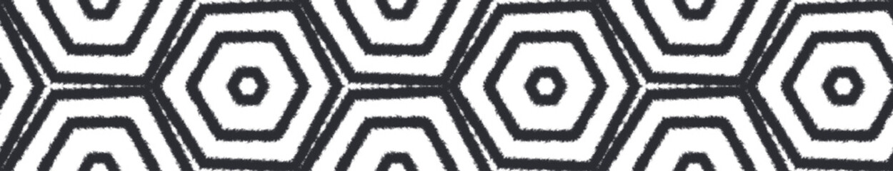 Mosaic seamless border. Black symmetrical