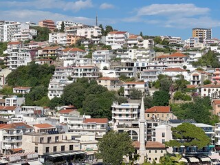 Fototapeta na wymiar Panorama of the old town of Ulcinj in Montenegro.
