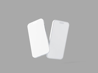 Dual Isometric Smartphone Mockup Display