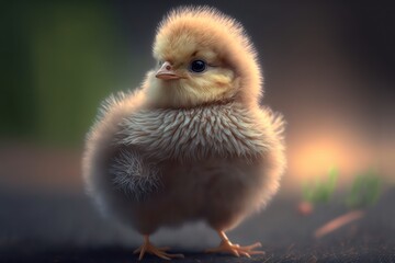 Obraz premium Baby chicken in a nest.