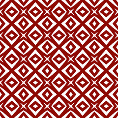 Ethnic hand painted pattern. Maroon symmetrical