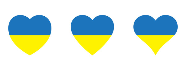 Flag of Ukraine inside a heart shape. Ukraninan country symbol.