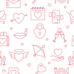 Valentines Day romantic seamless pattern. Love, romance.