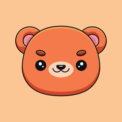 cute bear head cartoon mascot doodle art hand drawn outline concept vector kawaii icon illustration