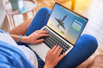 Online booking plane tickets using computer