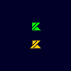 KZ letter ZK logo design