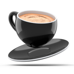 Ceramic coffee cup for cappuccino, americano, espresso, mocha, latte on white