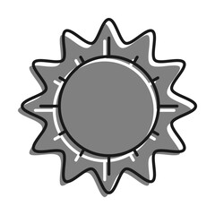 Linear filled with gray color icon. Sun. Star Of Planet Earth. Astronomy, Observation Of Sun Activity And Weather. Simple black and white vector