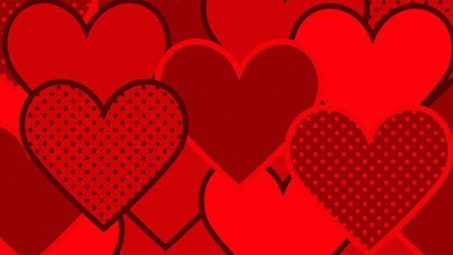 Transition - Spreading pop-up heart shapes full of the screen