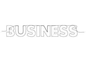 One continuous line of Business word. Thin Line Illustration vector concept. Contour Drawing Creative ideas.