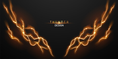 lightning light effect background realistic flash with lightning electric explosion vector illustration