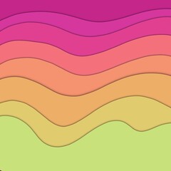 Colorful paper cut background. 3d rendering,procreate illustration.