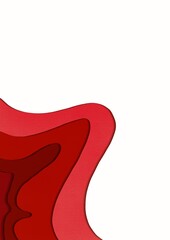 abstract red wave on white background.procreate illustration.