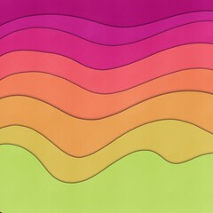 Colorful paper cut background. 3d rendering,procreate illustration.