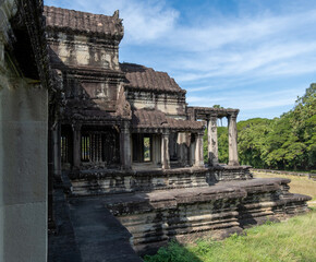 The view inside the biggest temple complex in the world - Angkor Wat, Cambodia