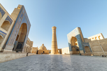 Awesome view of Po-i-Kalan complex in Bukhara, Uzbekistan