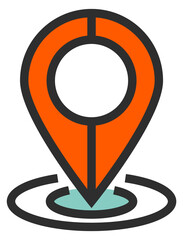 Geo pin color line icon. Map point