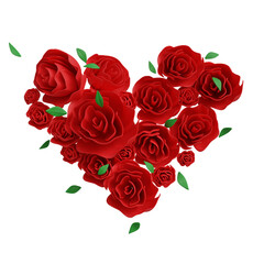 3D rendering. heart-shaped bouquet on a white background.
