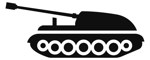 Fototapeta premium Armored combat vehicle. Assault gun black icon